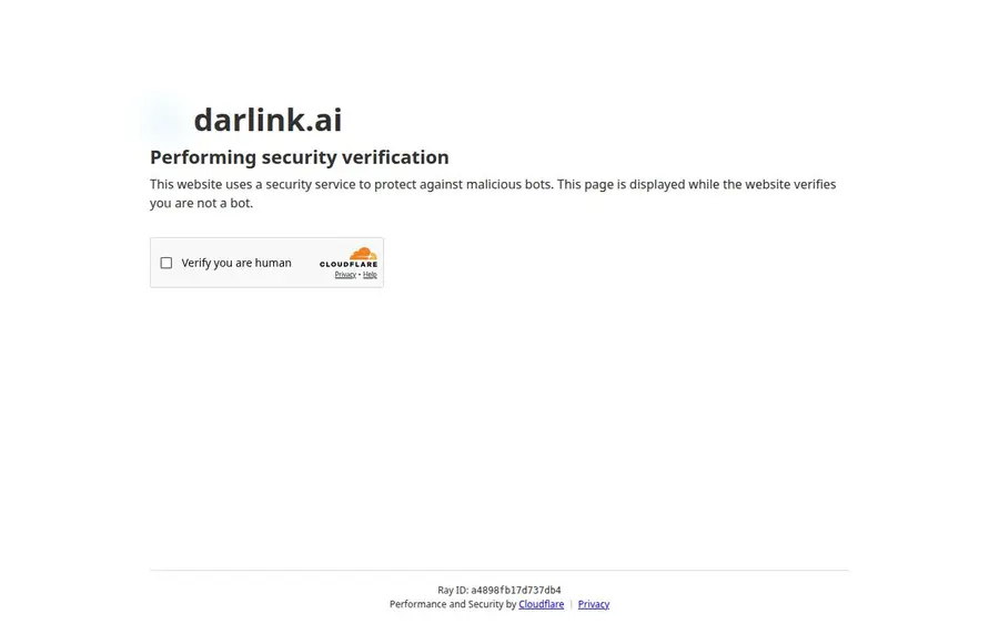 DarLink : interface du site officiel (images floutées)